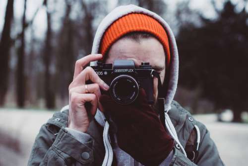 Man Photographer Analog Camera Free Photo