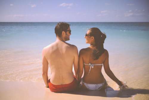 Couple at the Beach Free Photo
