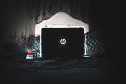 Laptop Bed Illuminated Free Photo