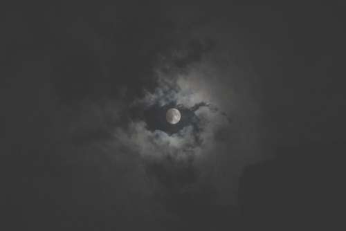 Moon Clouds Night Free Photo