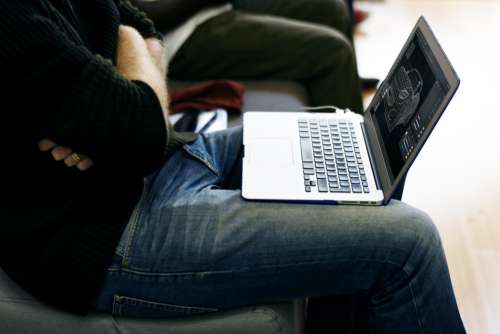 Man Jeans Laptop Office Work Free Photo