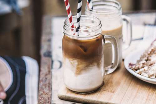 Rustic Wood Coffee Milk Free Photo