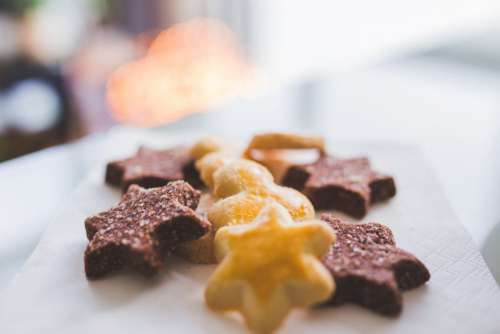 Bokeh Star Shaped Cookies Free Photo