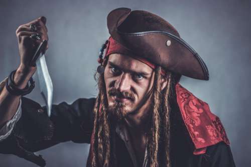 Pirate Costume Man Knife Beard Free Photo