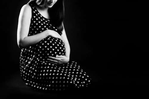 Pregnant Woman Black White Minimal Free Photo