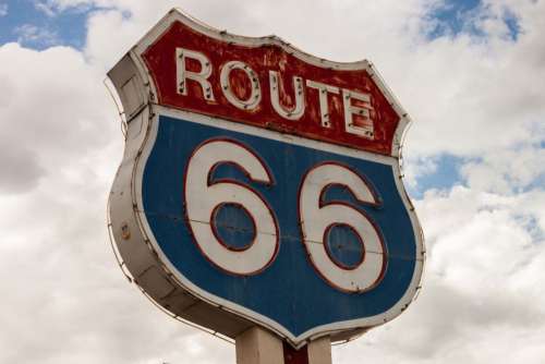 Route 66 Road Sign Neon Free Photo