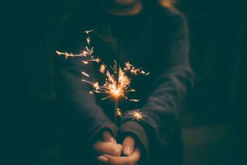 Woman Sparkler Firework Night Free Photo