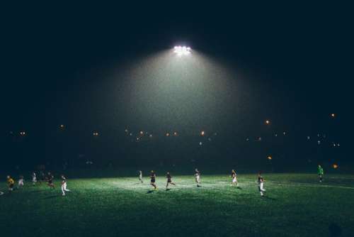 Football Match Night Lights Free Photo