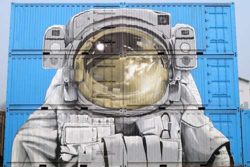Astronaut Graffiti Free Photo