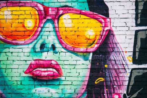 Graffiti Street Art Woman Color Free Photo
