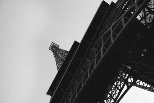 Black White Eiffel Tower France Free Photo