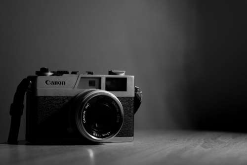 Canon Camera Black White Free Photo