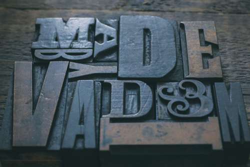 Letters Stencils Wood Print Design Free Photo