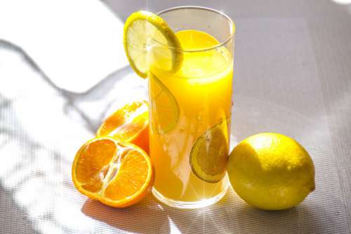 Glass Orange Lemon Juice Free Photo