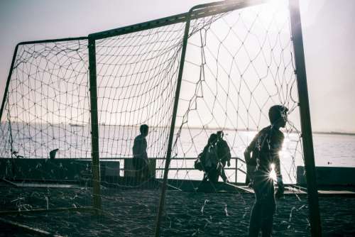 Sea Beach Football Goal Free Photo