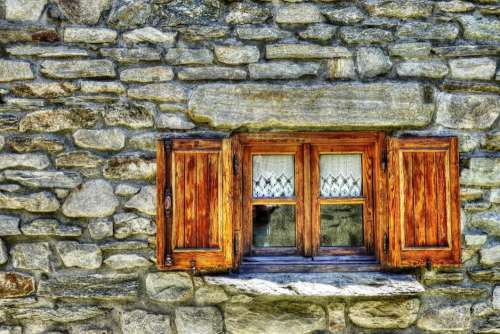 Vintage Window Wood Stone Free Photo