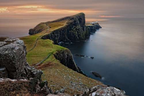 Sea Cliffs Mountains Scotland Free Photo