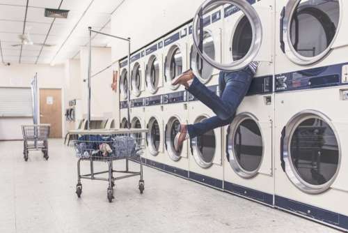Woman Washing Machine Fall Free Photo