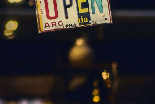 Number Plate Open Sign Free Photo