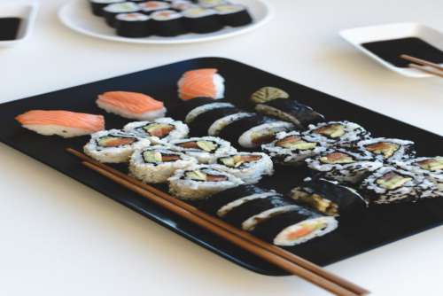 Homemade Sushi Platter Free Photo