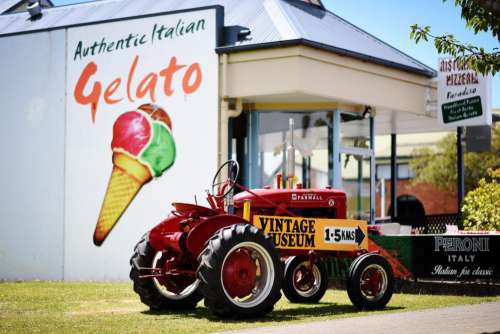 Vintage Red Tractor Farm Free Photo