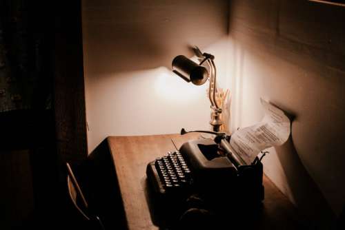 Vintage Typewriter Lamp Desk Free Photo