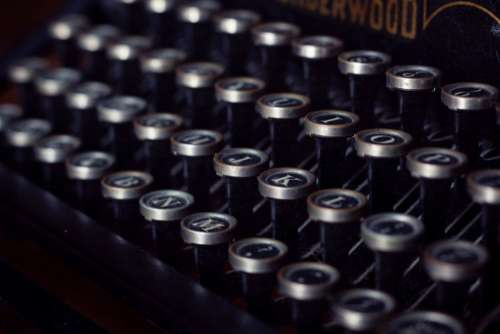 Closeup Vintage Typewriter Keys Free Photo