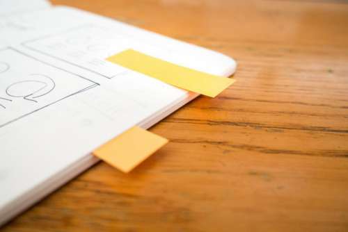 Sketch Wireframe Yellow Notes Free Photo