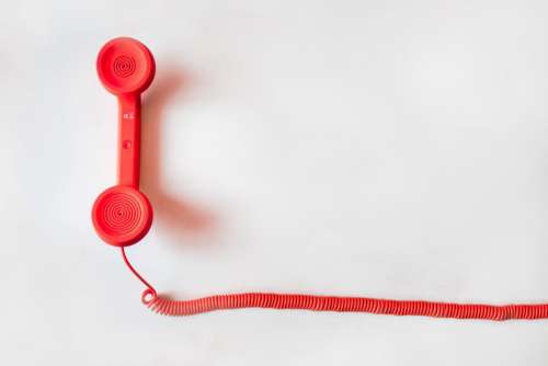 Red Retro Telephone Minimal Free Photo