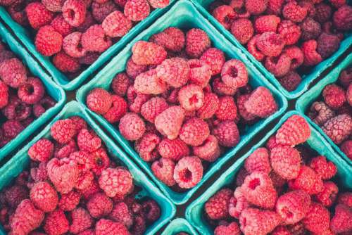 Raspberries Punnet Fruit Free Photo