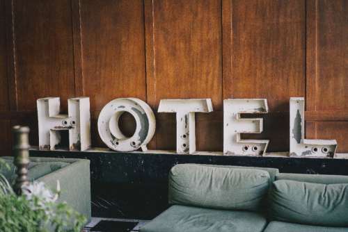 Old Hotel White Sign Free Photo