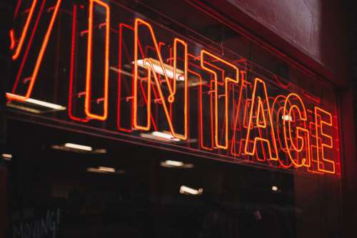 Vintage Neon Sign Free Photo