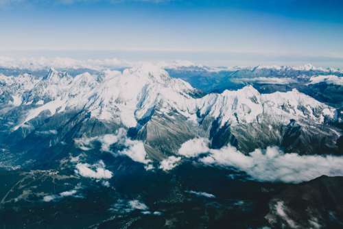 Mountain Aerial Snow Free Photo