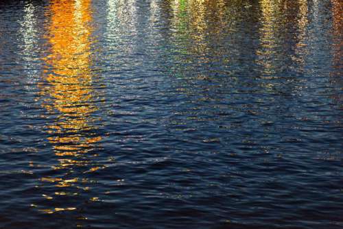 Water Sunset in the Golden Hour Free Photo