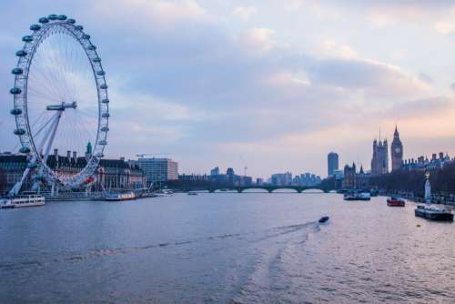 Sunset Over the River Thames London Free Photo