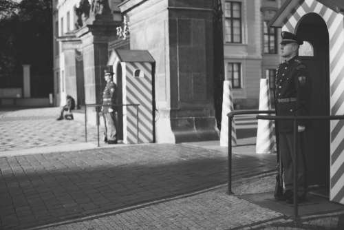 Soldiers Standing Guard in Prague Free Photo