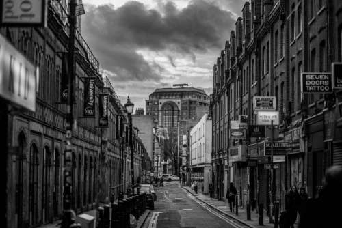 London Street in Black & White Free Photo