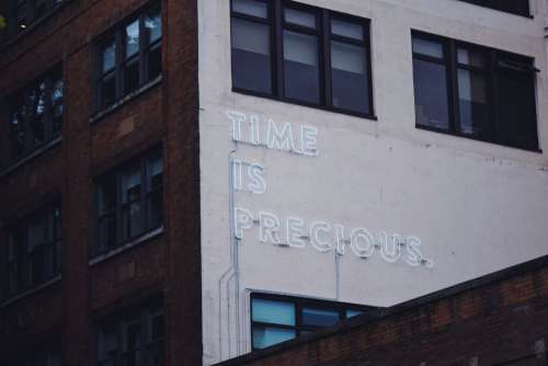 Time Is Precious Neon Sign Free Photo