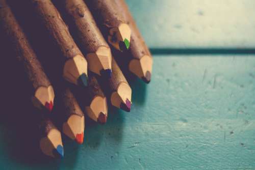Wooden Color Pencils Free Photo