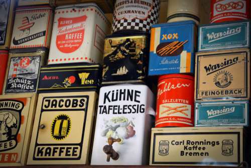 Vintage Coffee Tins Free Photo