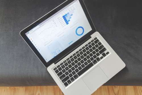 Office MacBook Laptop Charts Analytics Free Photo