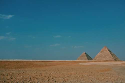 Pyramids Sand Blue Sky Free Photo