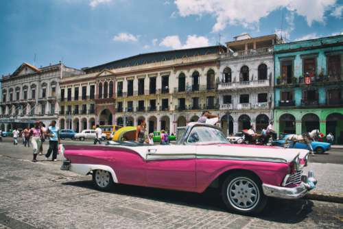 Pink Cadillac Cuba Free Photo