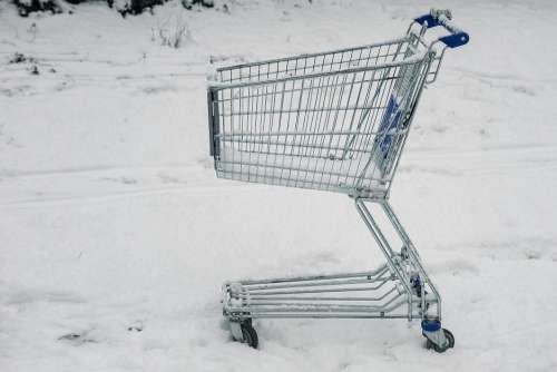 Shopping Cart Snow Free Photo