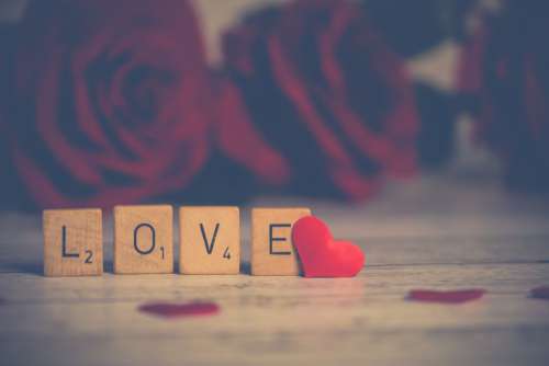 Love Heart Scrabble Rose Free Photo