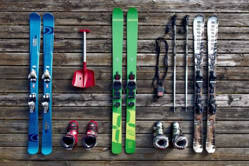 Ski Boots Wood Board Free Photo