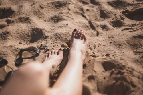 Feet Sand Beach Footprint Free Photo