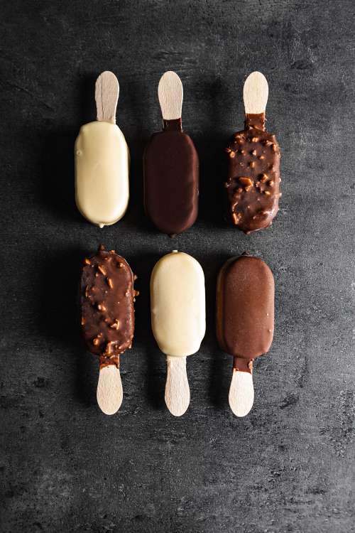 Different Kinds of Chocolate Ice Lollies Free Photo