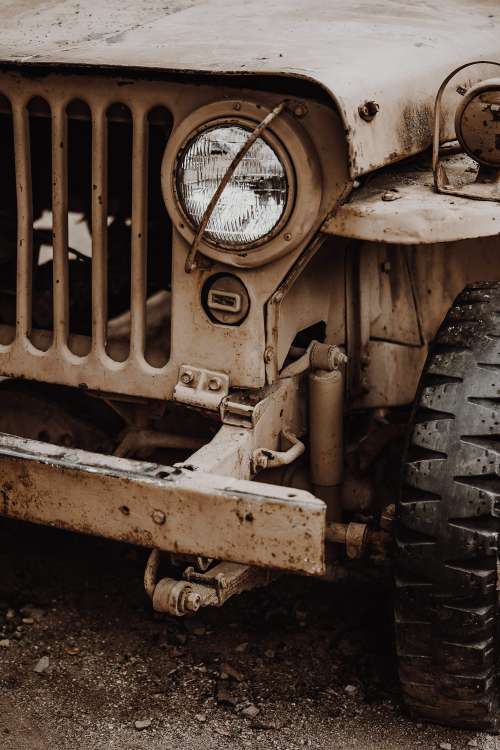 Old Unused & Abandoned Safari Jeep Free Photo