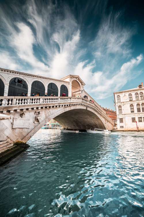 Rialto Bridge in Beautiful Venice, Italy Free Photo